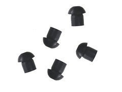 QTY OF 5 BLACK EAR TIPS FOR ACOUSTIC TUBE - RADIO EARBUDS FOR HEADSET EARPHONE