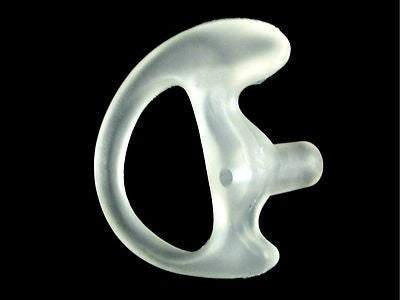 MOLDED EAR GEL INSERT TIP FOR ACOUSTIC TUBE - CLEAR - RIGHT LARGE EARPIECE RADIO