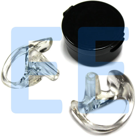 Ultra Clear Earmold Pair with Case for Surveillance Earpiece - Left and Right Medium