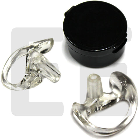 Left and Right Medium Open Ear Insert Earmold Earpiece See-Through Clear with Case!