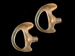 2 RIGHT XS FLESH COVERT GEL EARMOLDS - TACTICAL FBI OPEN EAR INSERT EARPIECE TIP